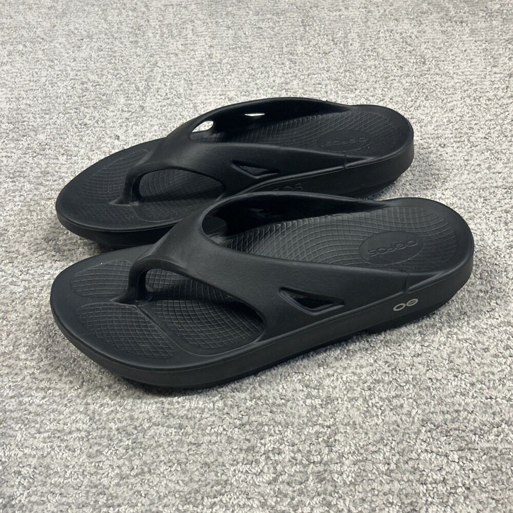 OOFOS Original Recovery Comfort Flip Flops Sandals Mens 10 Womens 12 Black